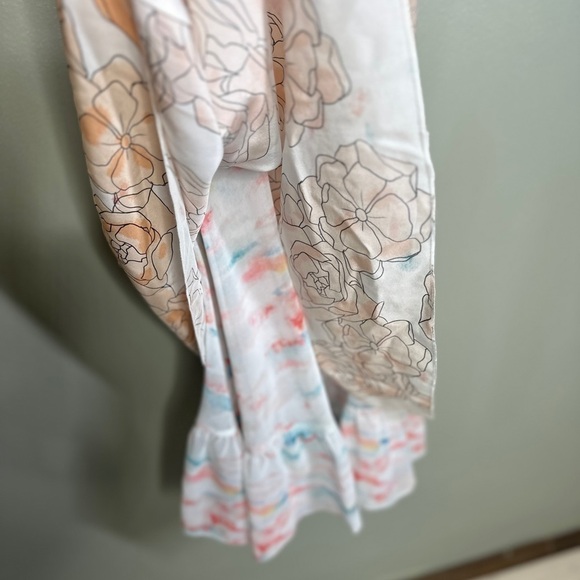 Dyvna ChaCha Peach Floral Overlay Braided Strap Silk Midi Dress Size 10 NWT - Picture 5 of 14